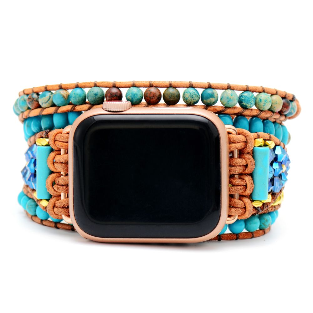 turquoise wrap bracelet leather watchband