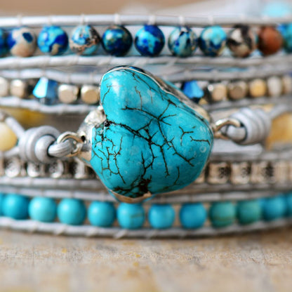 irregular turquoise charm bangle