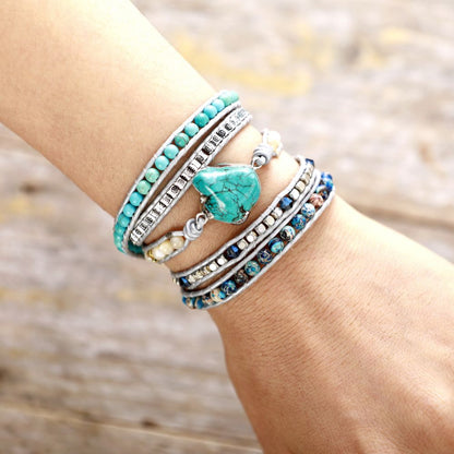 leather wrap bracelet beads