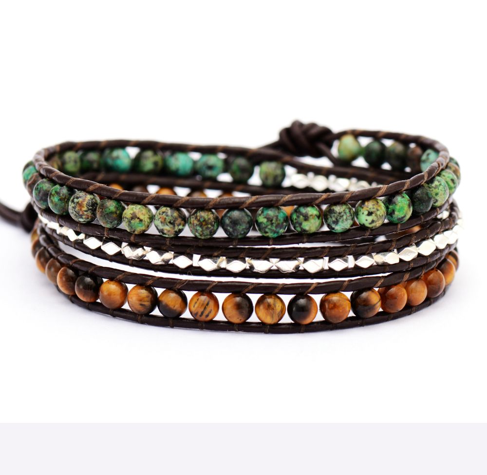 Musegem | Africa Turquoise Tiger Eye Multilayer bracelet