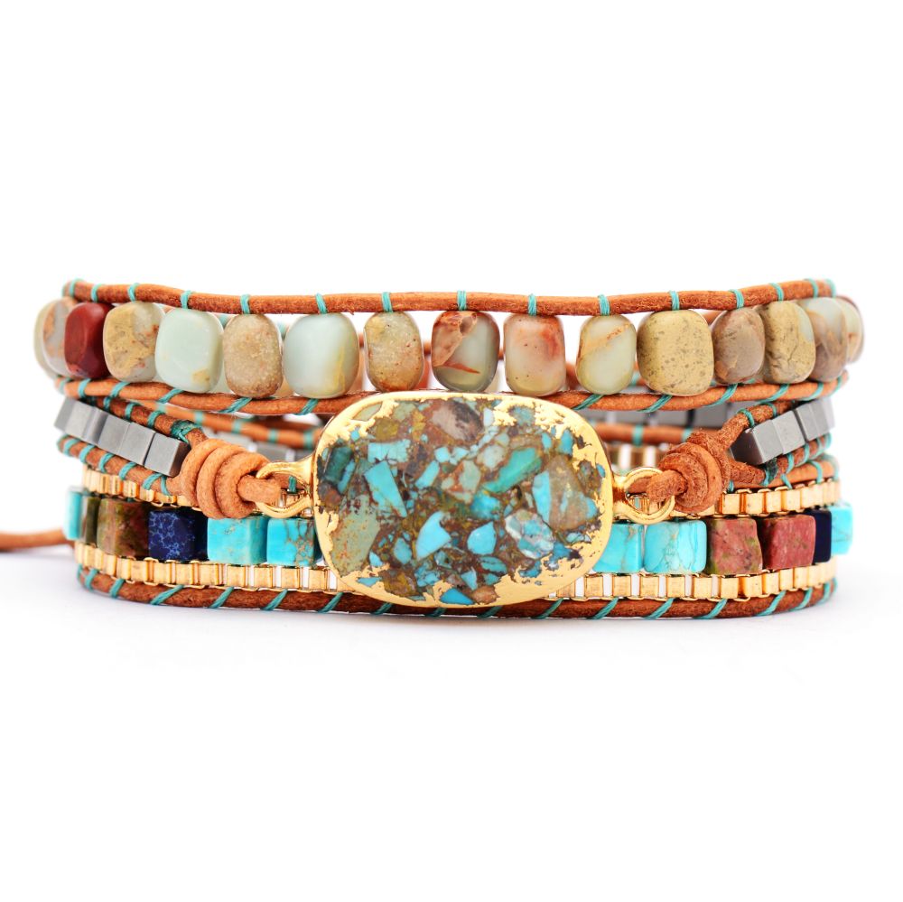 Boho Gemstone Wrap Bracelet