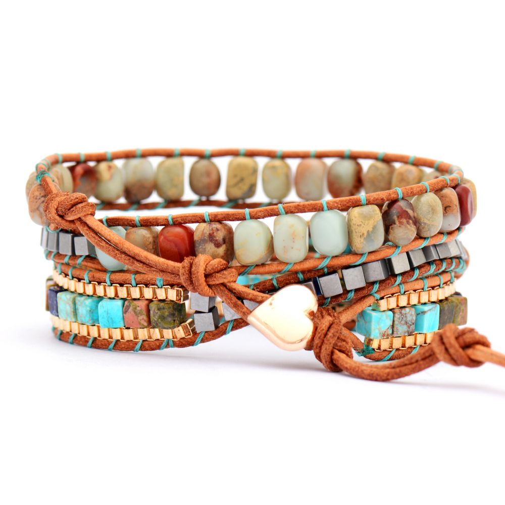 Boho Gemstone Wrap Bracelet