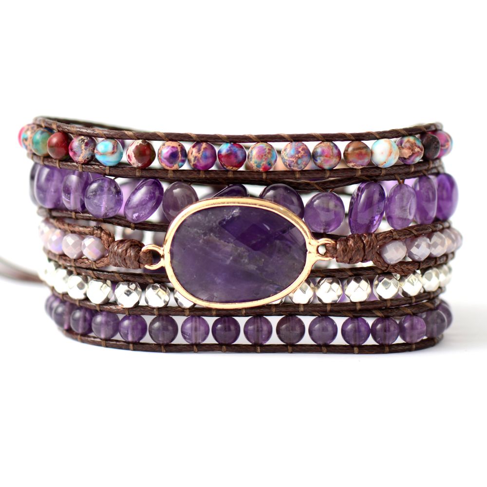 Reiki Amethyst Wrap Bracelet