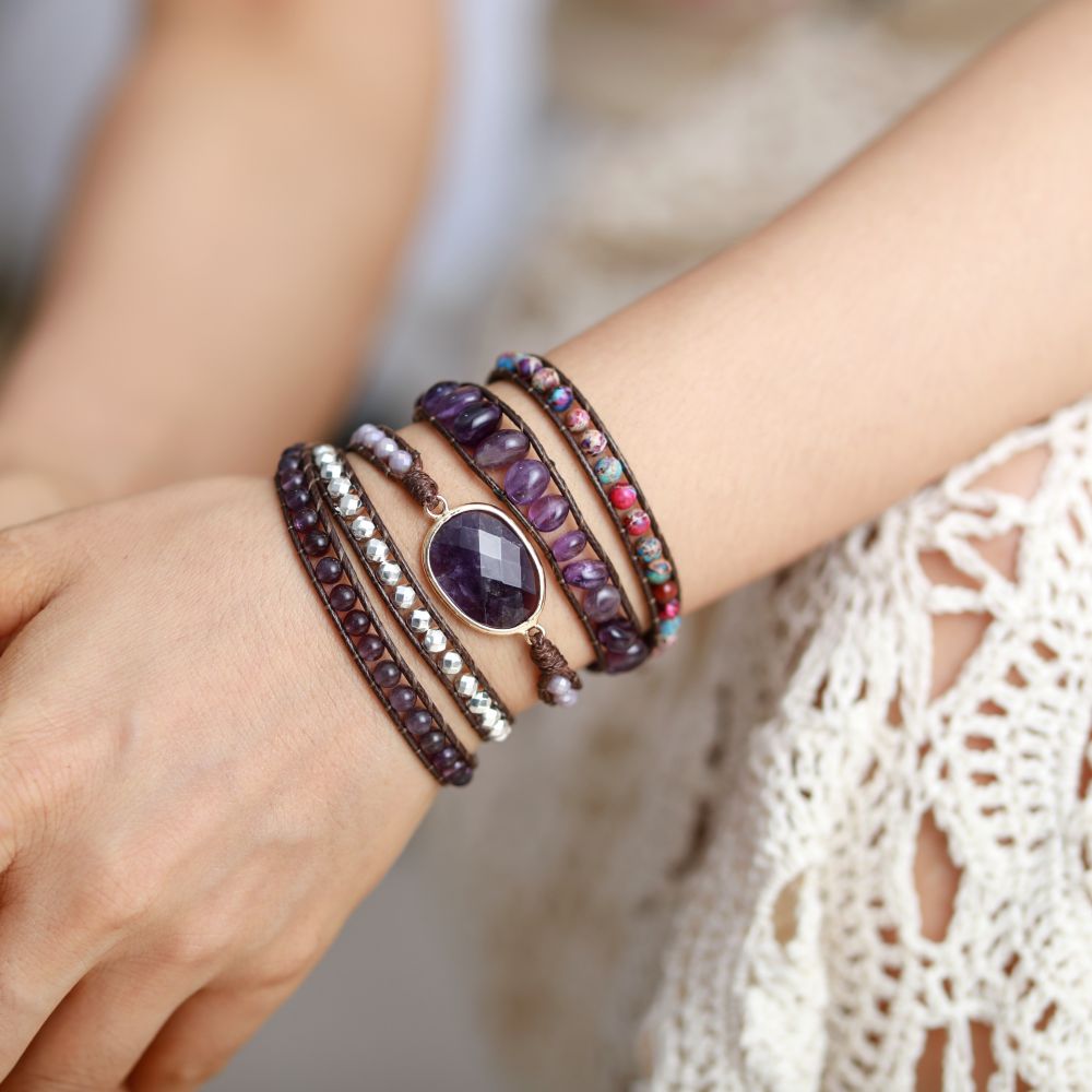 Reiki Amethyst Wrap Bracelet