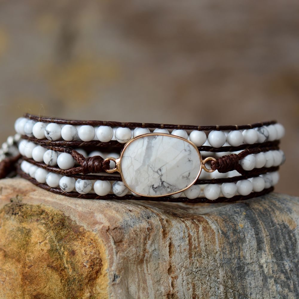 Geometric Howlite Beaded Bracelet