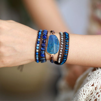 multilayer braided cuff women jewelry