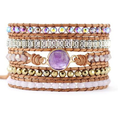 Lucky Amethyst Wrap Bracelet