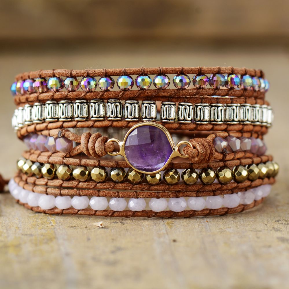 Lucky Amethyst Wrap Bracelet