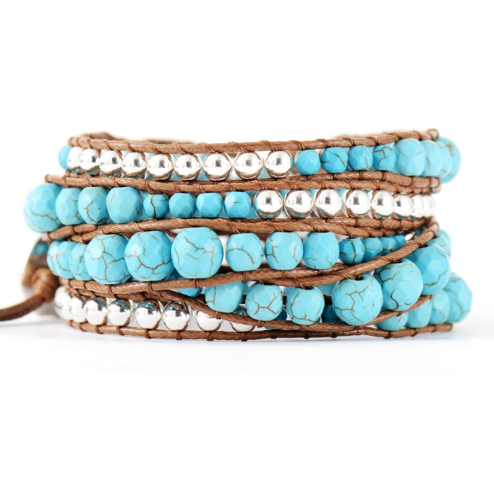 Ethnic Turquoise Wrap Bracelet