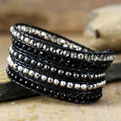 Gothic Agate Wrap Bracelet