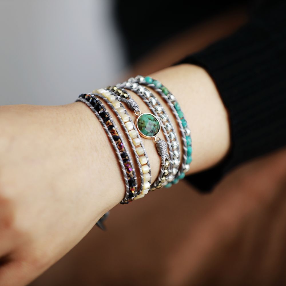 Gorgeous African Turquoise Wrap Bracelet